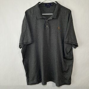 Polo Ralph Lauren Polo Shirt Mens Size XXL 2XL Gray Flesh Pony Short Sleeve EUC